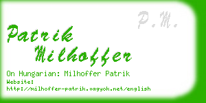 patrik milhoffer business card